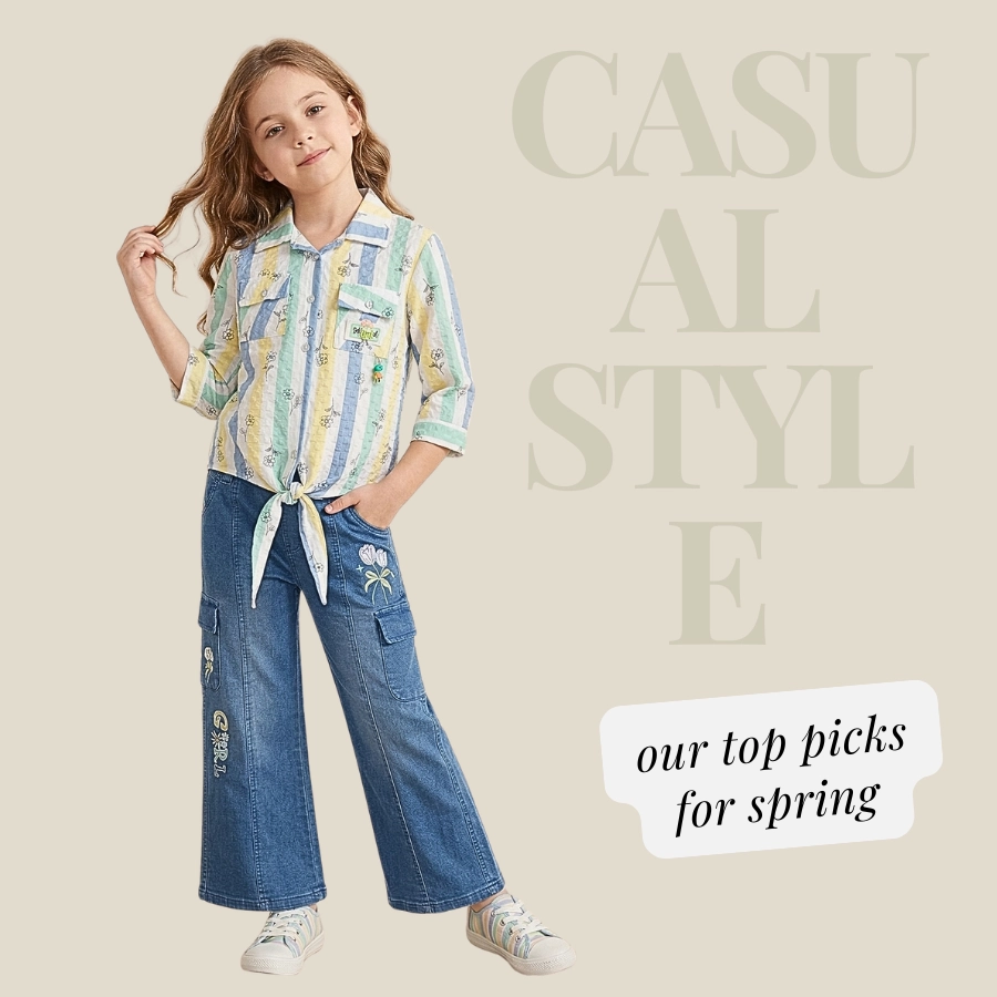 Girls Casual Shirt With Side Pockets Pant Dress