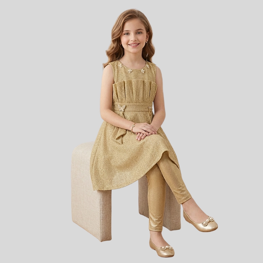 Textured Sequins Fancy Frock