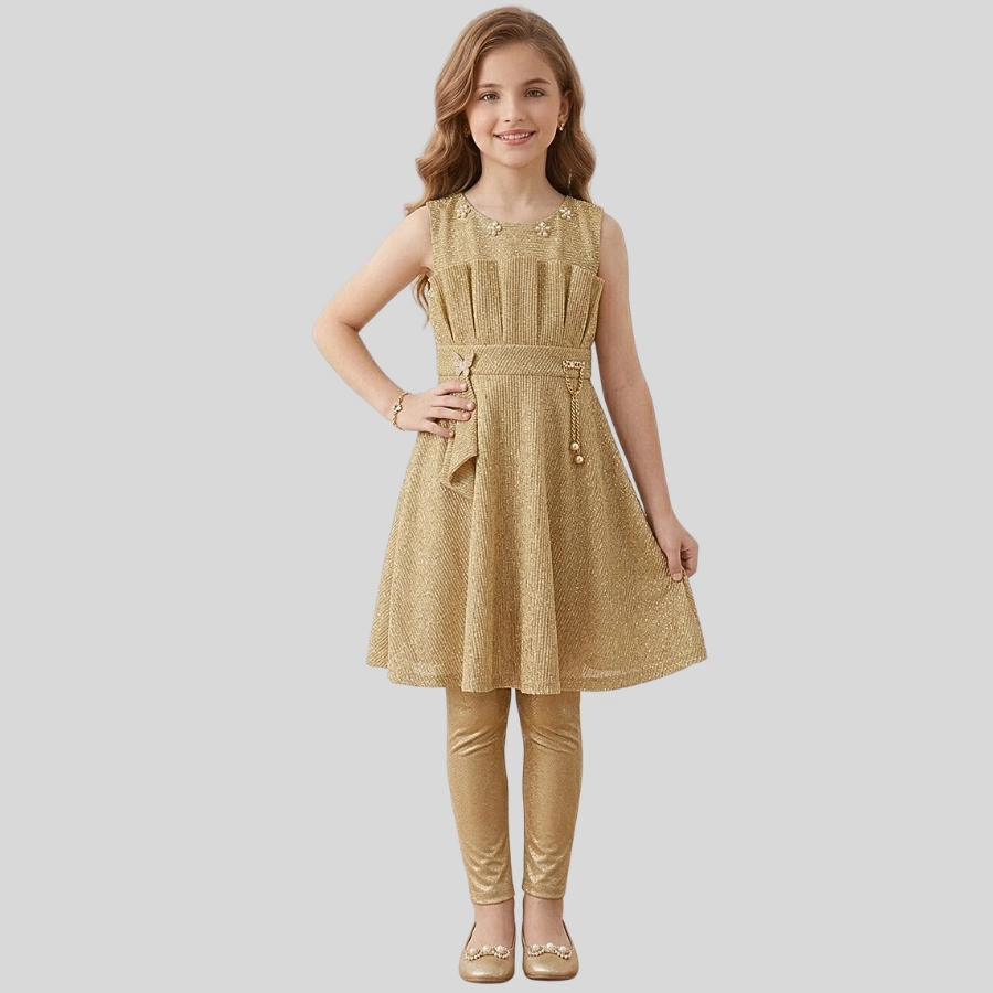 Textured Sequins Fancy Frock